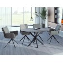 Стол обеденный SIGNAL GASTON Ceramic серый/черный 100-135/100